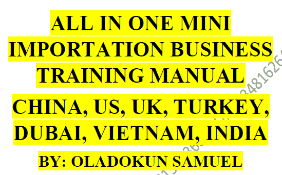 Complete Mini Importation Mentoring & Mastery Course 2024